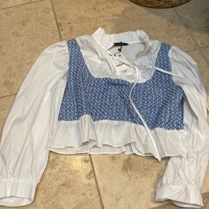Zara ruffle crop top blouse